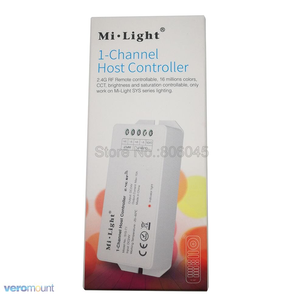 SYS-T1 Milight DC24V 360W 15A 1 canal hôte contrôleur WiFi DMX512 Alexa APP contrôle travail avec mi-light SYS série lampe à LED