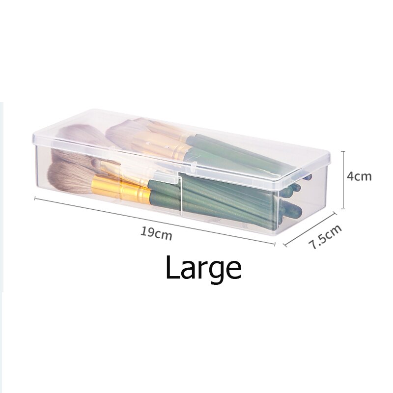 Reise zubehör Tragbare machen-hoch pinsel lagerung Kasten staubdicht transparent Schreibtisch schönheit werkzeug Reisen lidschatten augenbraue bleistift: 1Stck groß