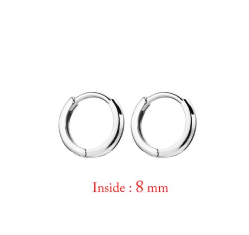 Pendientes de aro pequeños Huggies de acero inoxidable para mujer, colgante de circonia de cristal pequeño, pendientes para cartílago, joyería Piercing, 2 uds.: Zinc negro plateado