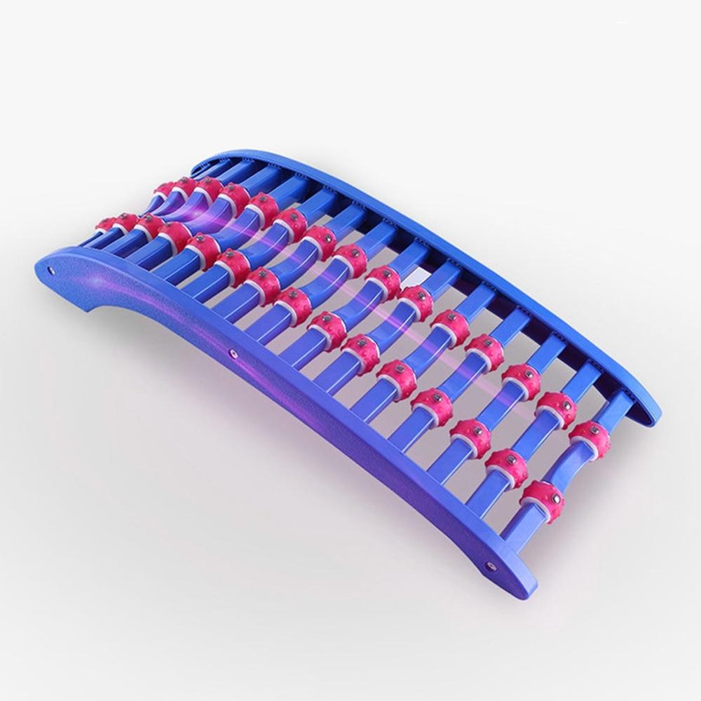 Back Stretcher Lumbar Support Device with Magnetic Rolling Wheels for Upper and Lower Back Massage