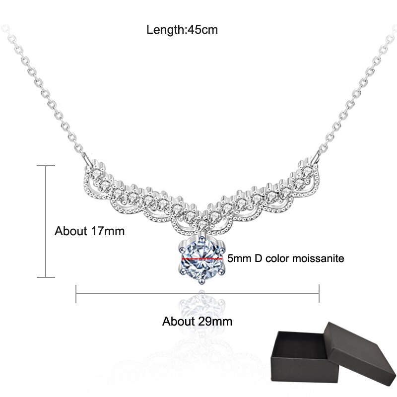 Smyoue exzellenter schliff, 0.5 karat moissanit-anhänger, erschwinglich, für damen, 925 silber-diamant-halskette, geschenk für die freundin zum geburtstag