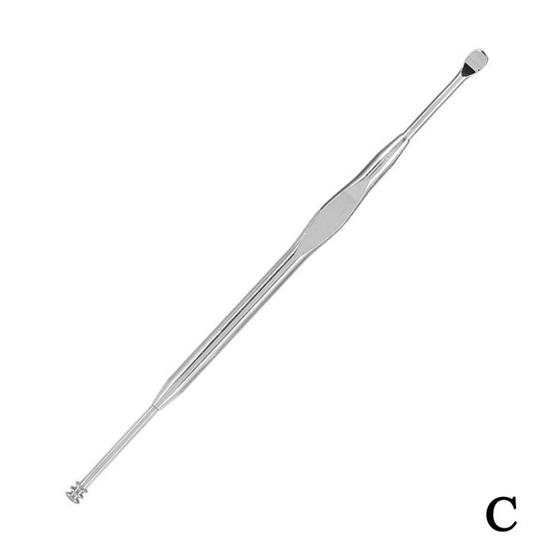 Écouvillon De nettoyage des oreilles en Silicone souple, Double tête, dissolvant De cérumen, cure-oreille, T7B1: C