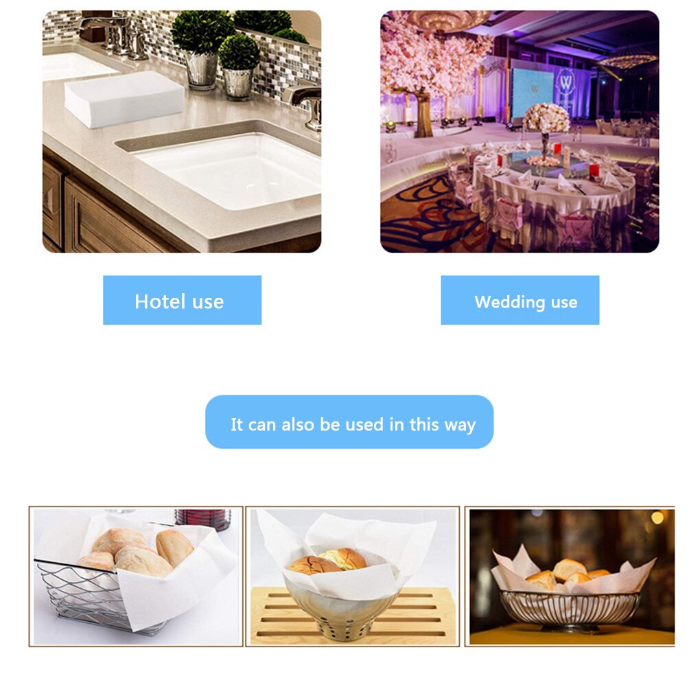 100pcs Disposable Paper Tissue Single Layer Dust-free Napkin Paper 30x43cm for Restaurant Home Hotel tissue paper