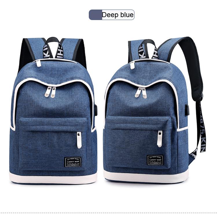 Rygsæk mænd rygsæk trend afslappede universitetsstuderende rejsetaske rygsæk high schoolbags kvinder taske mochila: Dyb blå