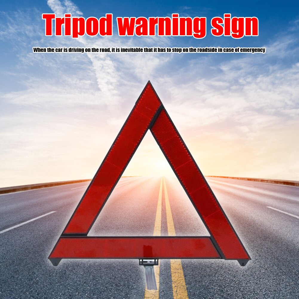 Car Warning Tripod Foldable Standing Red Sign Triangle Reflector Safety Warning Tripod Car Accessories