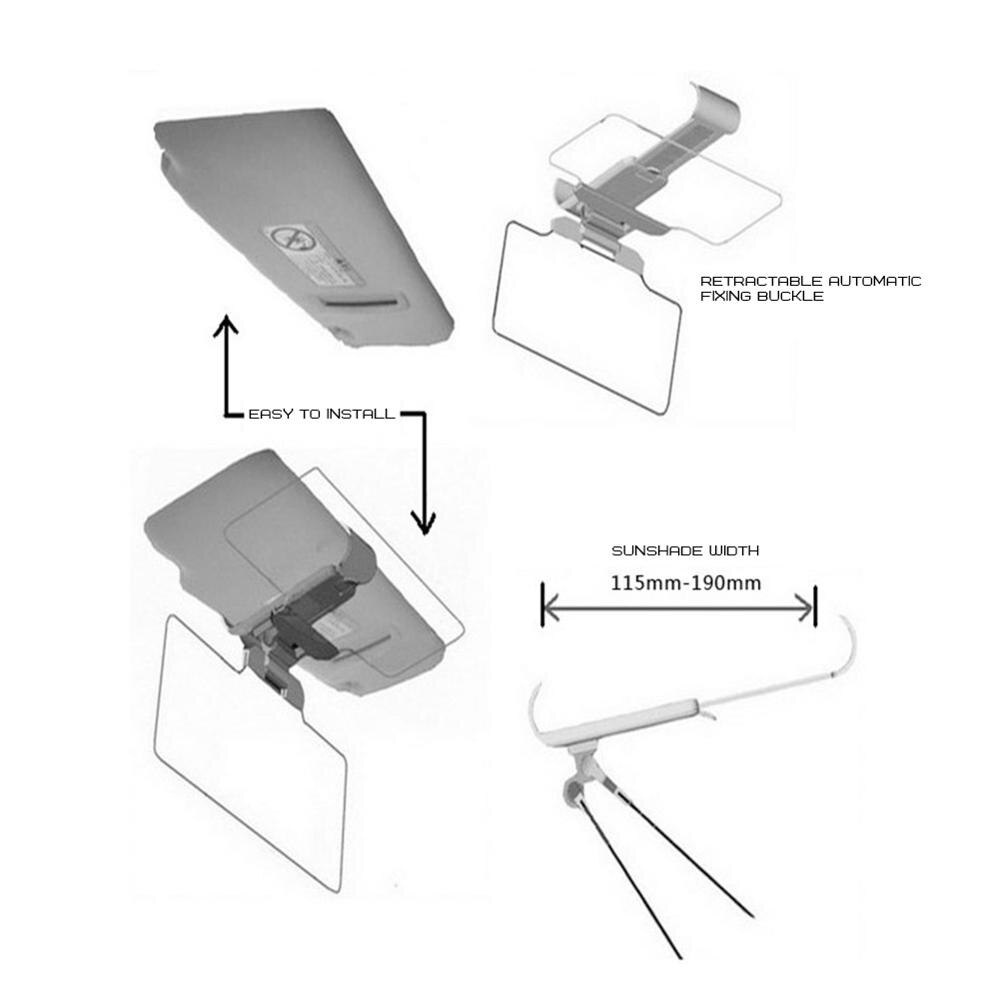 2 w 1 osłona przeciwsłoneczna robić samochodu przeciw promieniowaniu słonecznemu olśniewające szkło gogle dzień noc wizja wnętrze robić jazdy lustrzane UV zginać trzepnięcie w dół jasne pogląd