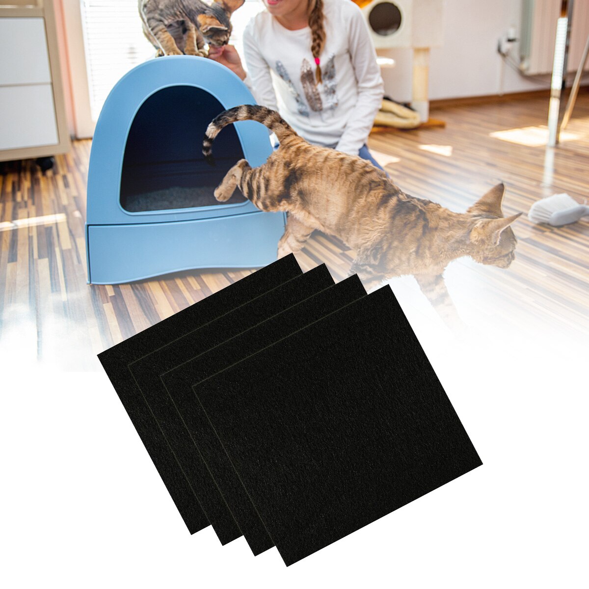 4 pièces filtre à litière pour chat filtres à char... Grandado
