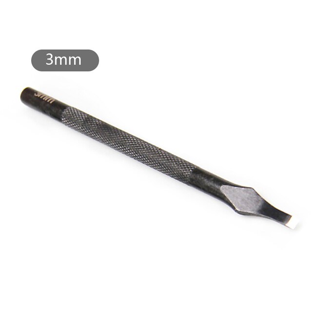 Musta nahkainen litteä pää lävistysveitsi, terän leveys 3/5/6/8/10/12mm tee itse käsintyöstettävät nahkaiset vyön rei'itystyökalut: 3mm