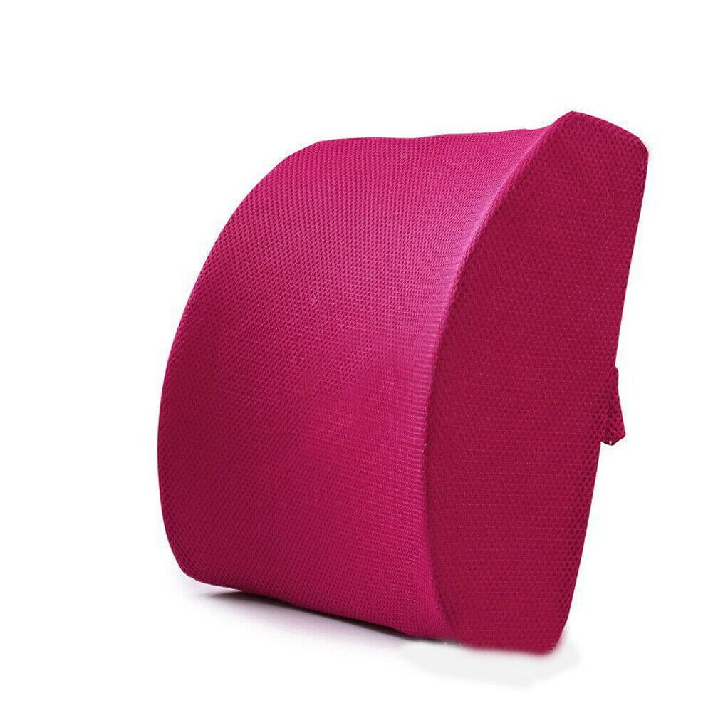 Newest Memory Foam Lumbar Back Support Cushion Waist Cushion Office Home Car Chair Seat Lumber Cushion: rose