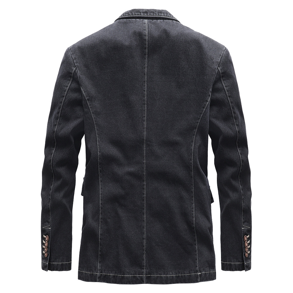 Chaqueta vaquera de gran tamaño para hombre, prendas de vestir exteriores, ropa de calle ajustada, Blazer informal, traje, primavera y otoño, novedad