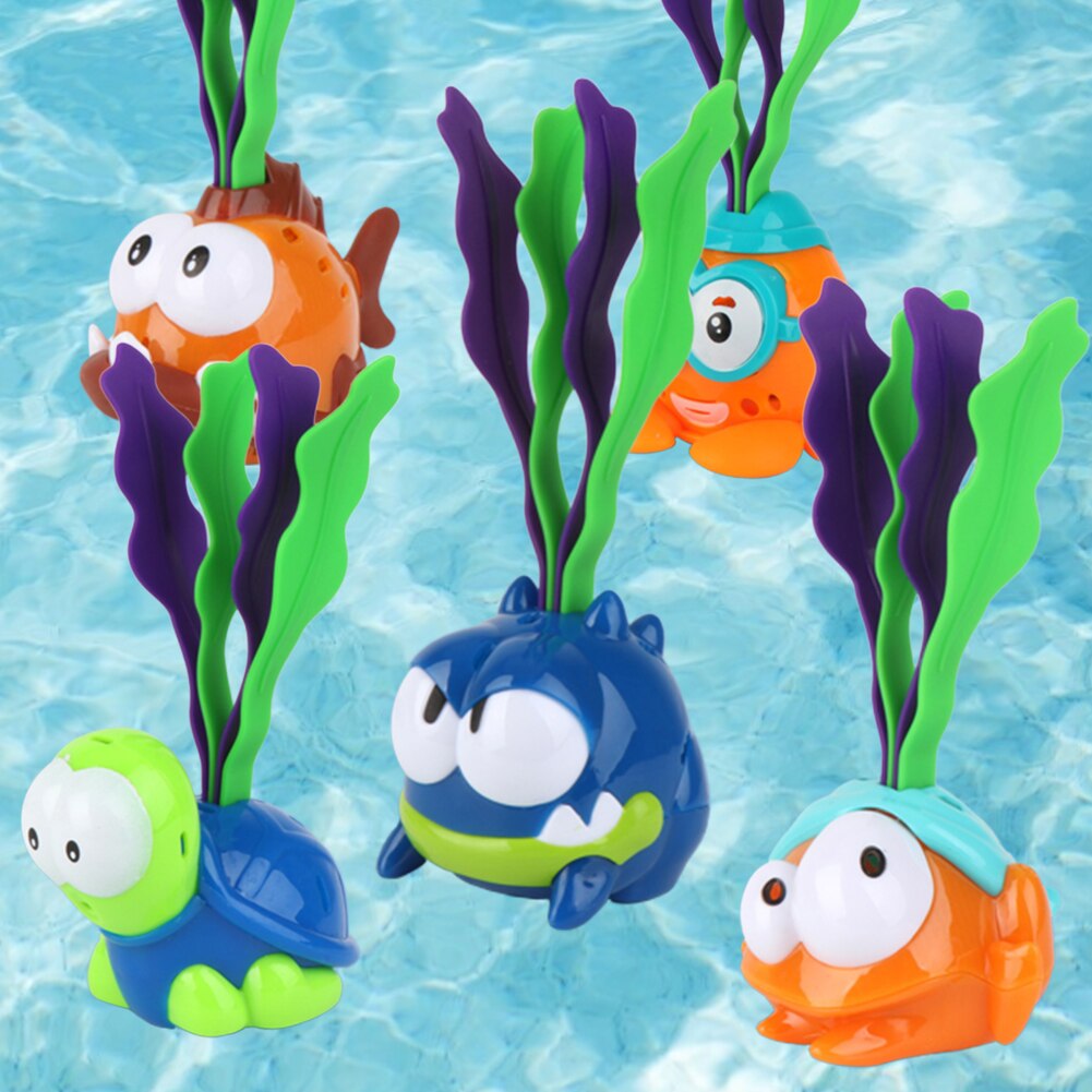 Cartoon Animal Induction Light Swimming Pool Tortoise Frog Animal Seaweed Water Induction Automatic LED Glowing Kids Bath Toy