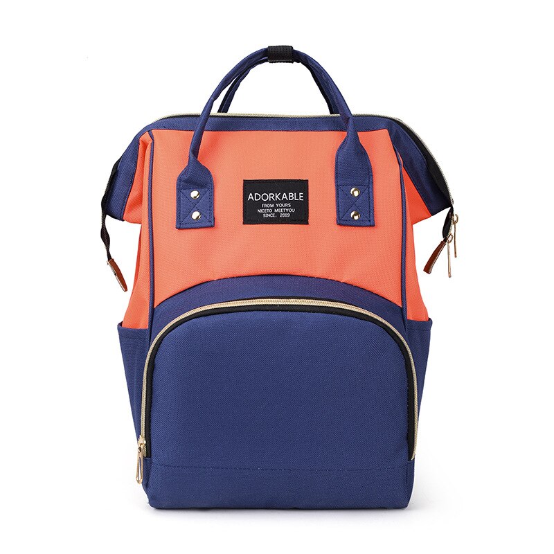 Rugzak Mode Koreaanse Stijl Luiertas Multifunctionele Grote Capaciteit Tas Mother 'S Bag Zuigfles: Blue with Orange