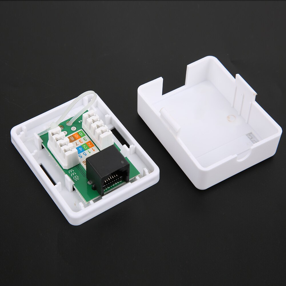 2Pcs RJ45 Surface Mount Box Cat6 Single-Port Desktop Information Network Junction Boxes Cat6 Mount Box