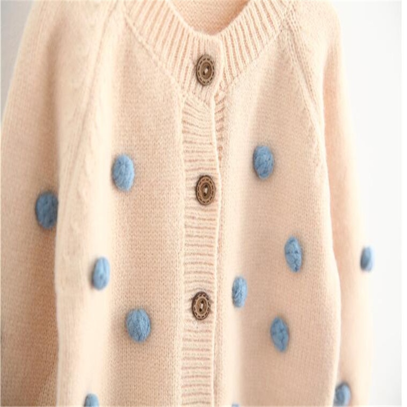 Tjejtröjor höst vinter baby flicktröja pompom bomull ull barn småbarn tjejer kofta kläder småbarnströja