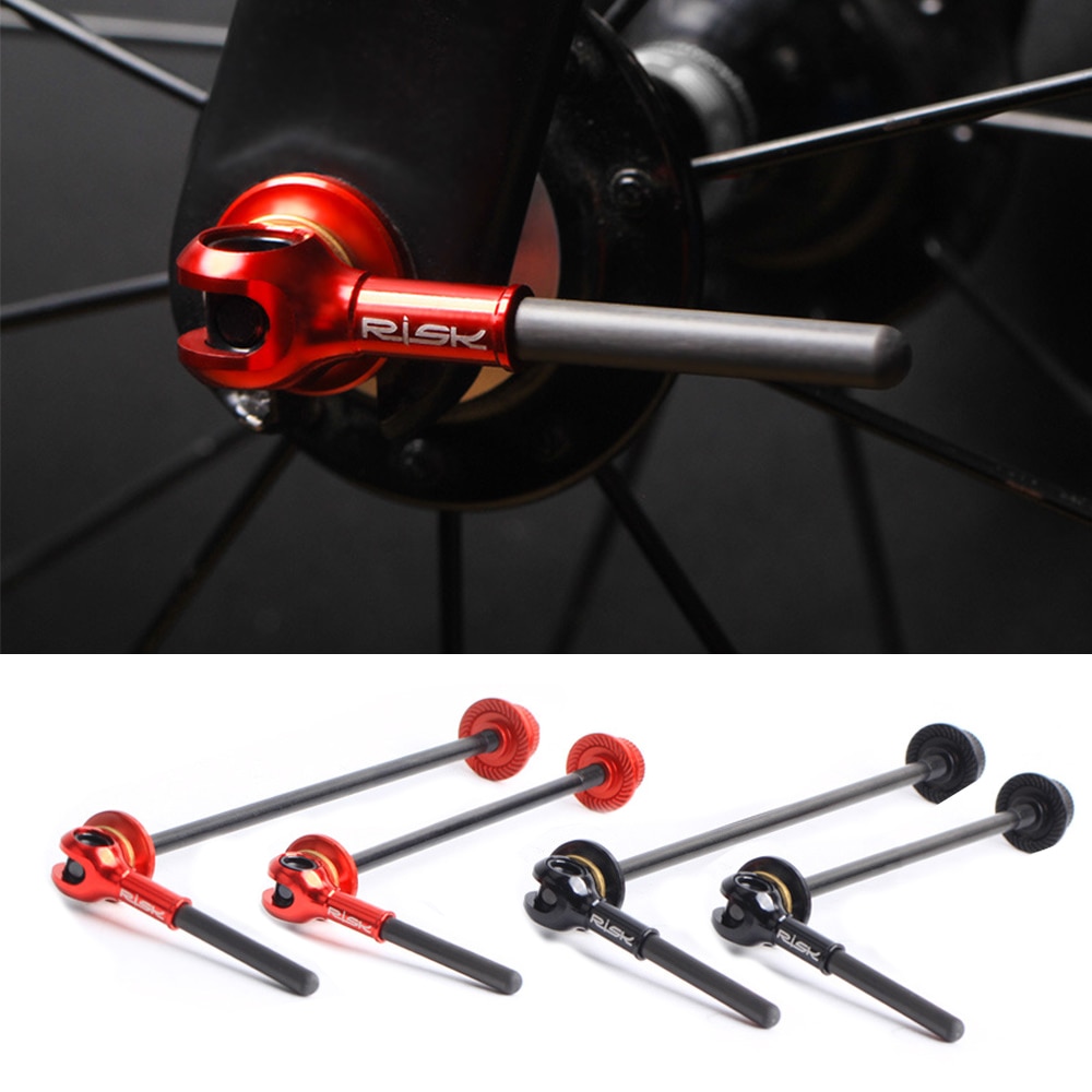 De titanio brocheta de bicicleta de liberación rápida MTB bicicleta de carretera de cubo de rueda pincho ultraligero-Ti-eje de fibra de carbono-mango de liberación rápida