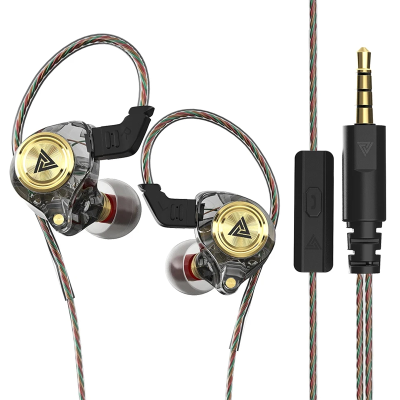 Oryginalne słuchawki QKZ AK3 FiLe HiFi 3,5 mm słuchawki przewodowe z mikrofonem basowe słuchawki stereo muzyka sportowy zestaw słuchawkowy do smartfona: WHITE