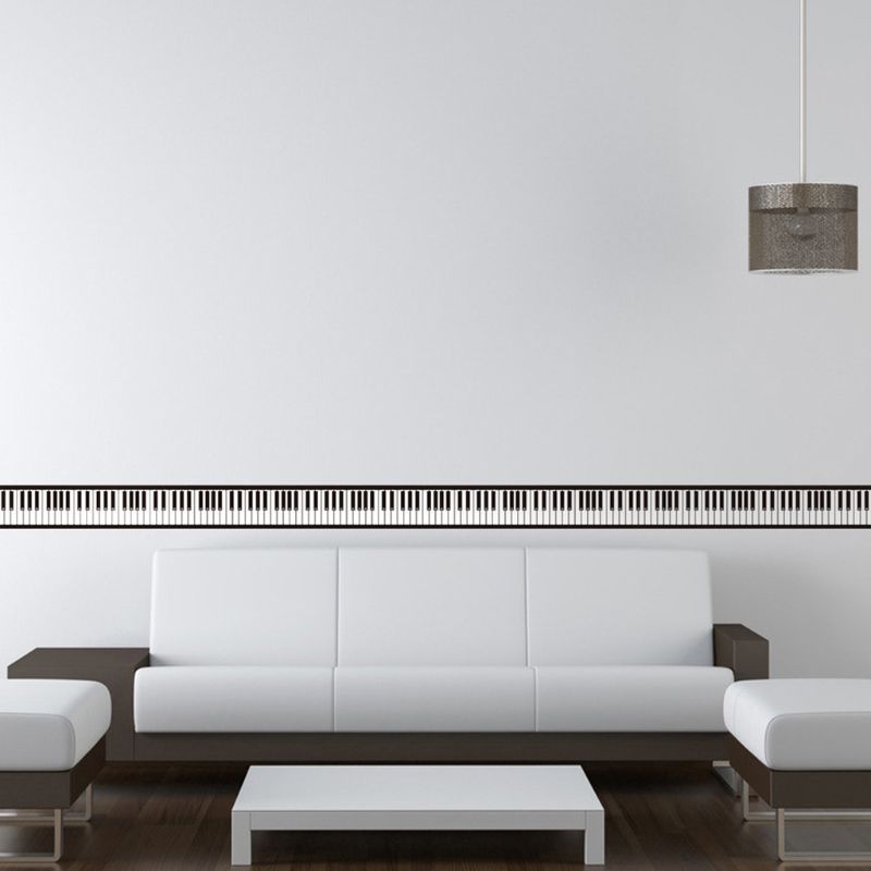 1Roll Geometric Pattern Waist Lines Self-Adhesive Waterproof Removable Wall Border Stickers for Home Decoration