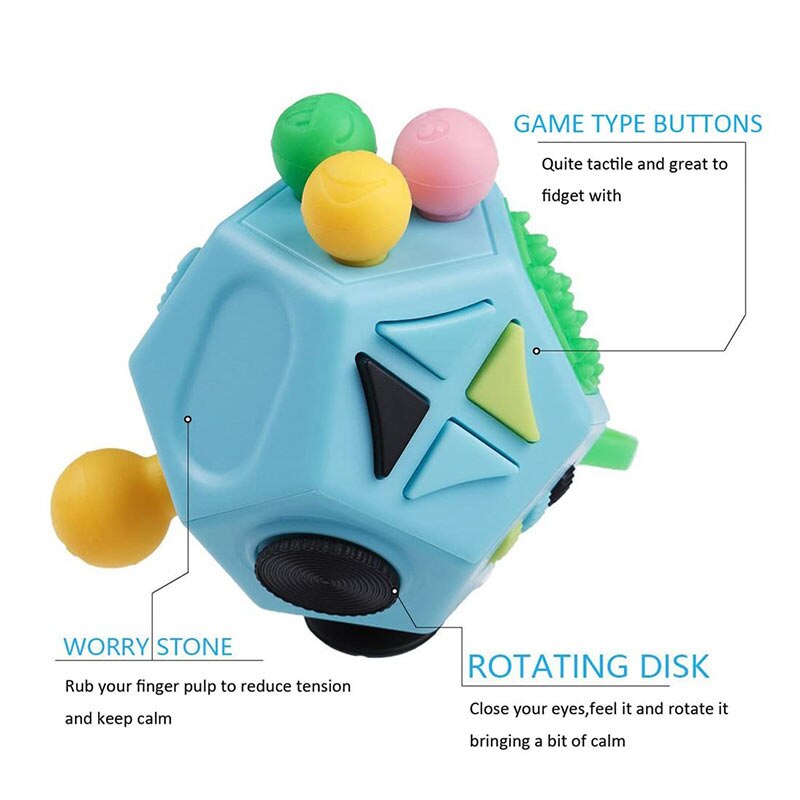 12-seitige Anti Stress Cube Dekompression Entlasten Würfel Anti-angst Entlasten Angst Relief Depression Kinder Erwachsene Spaß Spielzeug