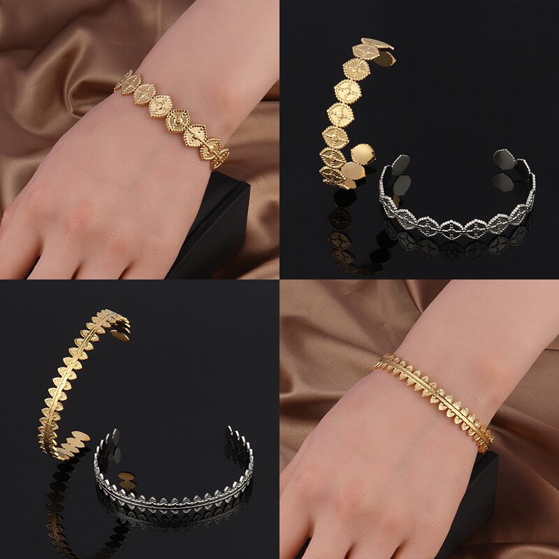 Women Stainless Steel Bracelets For Women Geometric Snake Bangle Bracelet Cuban Open Cuff Bracelet Punk Bracelet Jewelry