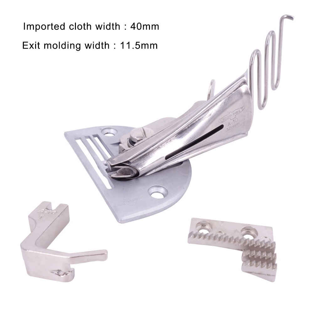 Cartella Overlock per macchina a punto annodato Hemmer in metallo raccoglitore diagonale accessori per cucire antiruggine Hemmer raccoglitore diagonale ad angolo retto: 40MM