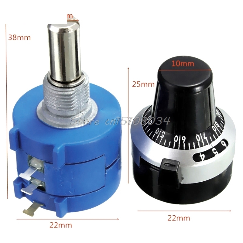 10K Ohm 3590S-2-103L Met Turn Tellen Dial Rotary Potentiometer Pot 10 Turn S08 &