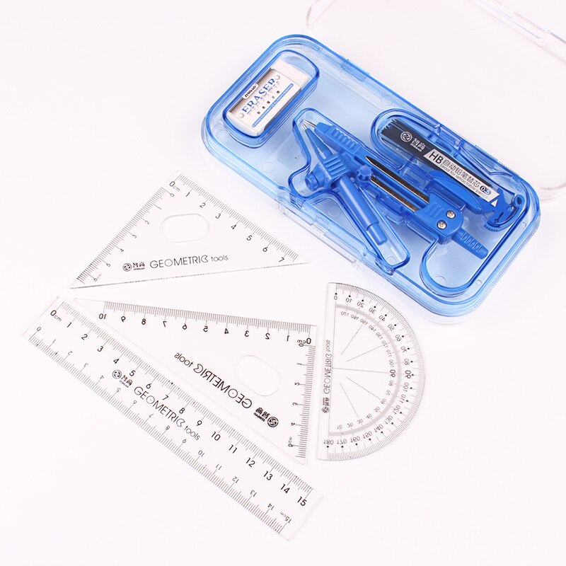 Office for School Drafting Supplies Math Sets Angle Ruler Compasses Protractor Stationery Accessories Measuring Tool