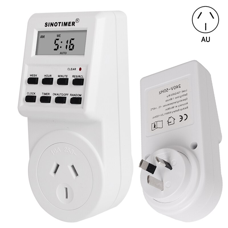 TM516 Digital Timer Plug Weekly Programmable Electrical Wall Plug-in Power Socket Timer Switch Outlet Time Clock 220V 110V EU: AU plug