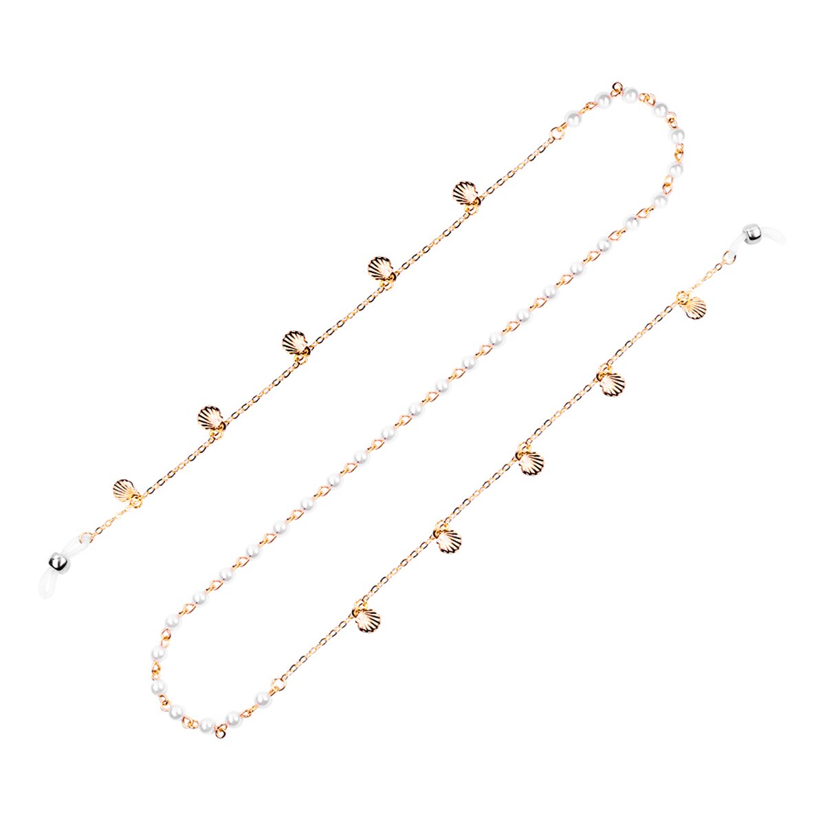 Vrouwen Elegante Parel Shell Anti-Slip Ketting Brillen Houder Lanyard Ketting Zonnebril Ketting Lenzenvloeistof Lanyard Riem: Pearl