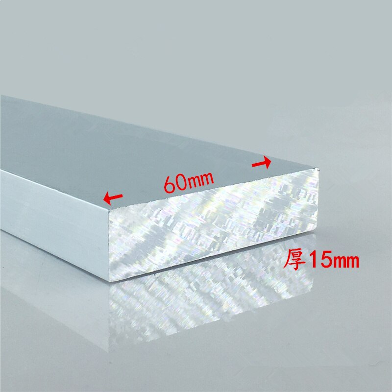 Plaque en alliage d'aluminium 15mm x 60mm article en Aluminium 6063-T5 largeur d'oxydation 60mm épaisseur 15mm longueur 100mm 1 pièces