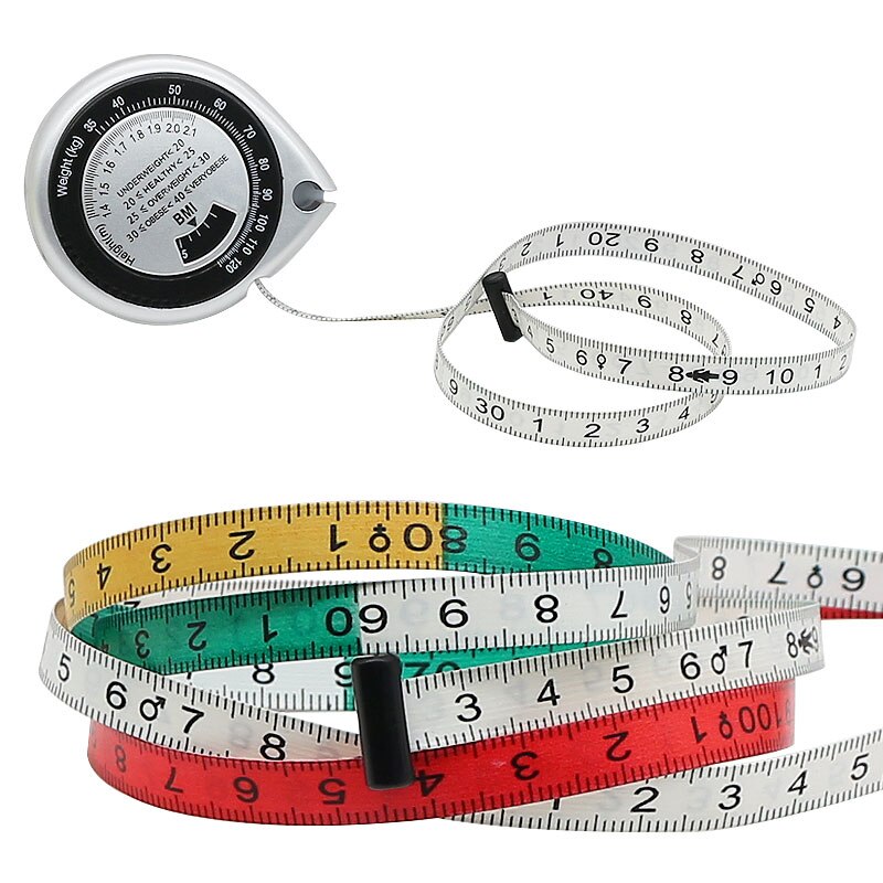 BMI Soft Body Measuring Tape 150cm Retractable PVC Ruler Meter Fitness Tools Measure Waist Lose Weight Fitness Women Men