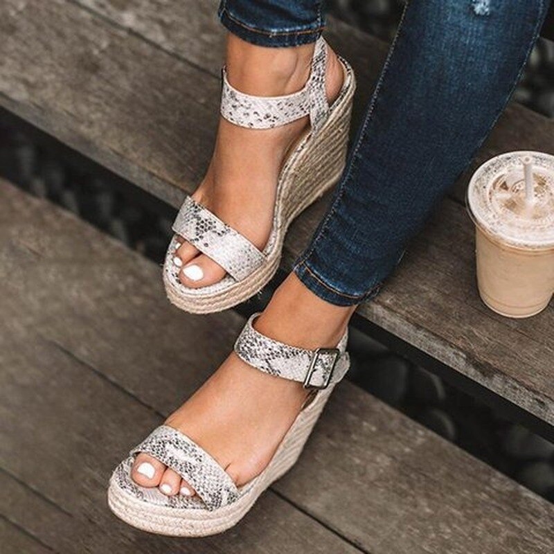 Zapatos Mujer Ladies Shoes Woman Chaussure Gladiator Women Wedge Summer Sandals Pumps Cross-tied High Heels Platform