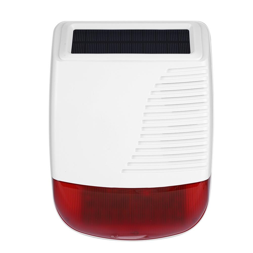 Alarma de sirena de sonido Solar para exterior, luz de energía Solar impermeable, inalámbrica, de 433MHz, para sistema de alarma GSM a brazo/alarma de emergencia/desarmar