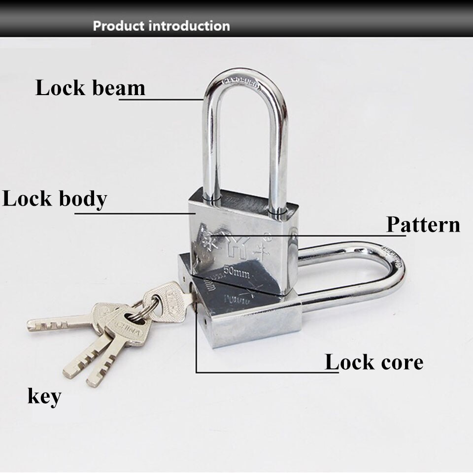 Stainless Steel Padlock Wolf Head Brass Lock Small Locks Door Locks 20mm 25mm 30mm 40mm Not Rust Lock Core Include 3 keys