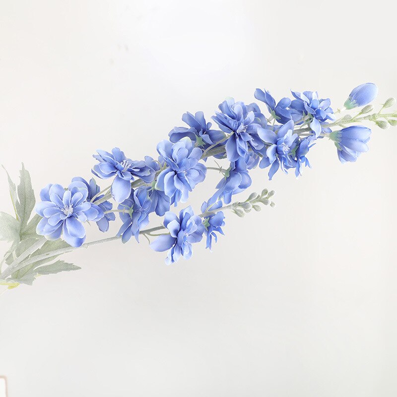 Smuk delphinium blomst gren flores silke kunstige blomster til hjemmebryllup dekoration fleur artificielle: Blå