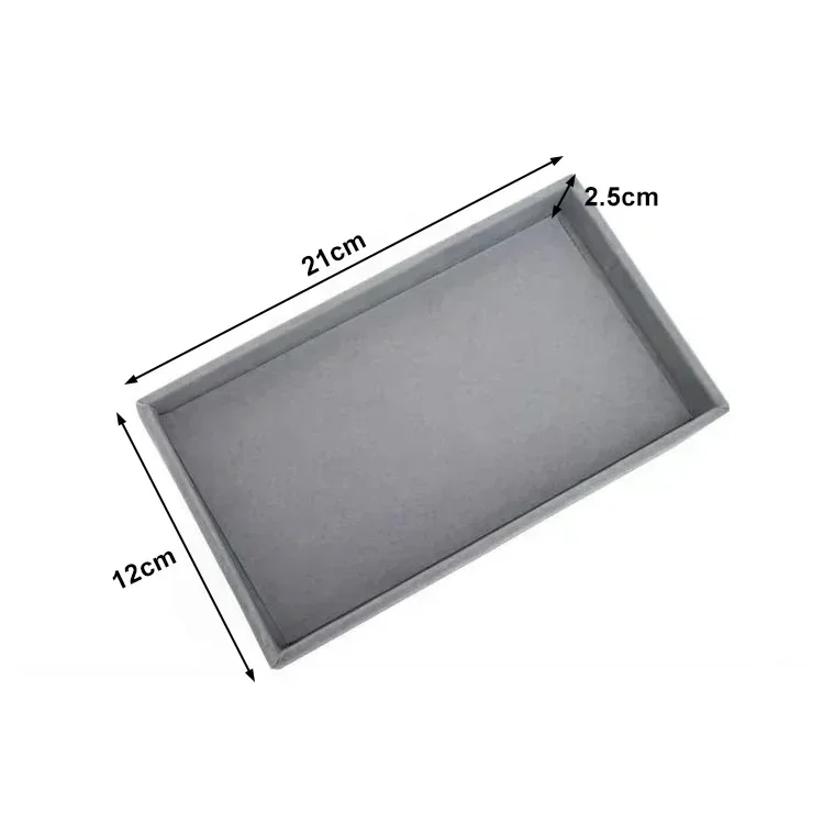 Velvet Jewelry Accessories Display Organizer Desktop Makeup Storage Box Earring Bracelet Ring Brooch Classification Drawer Tray: green