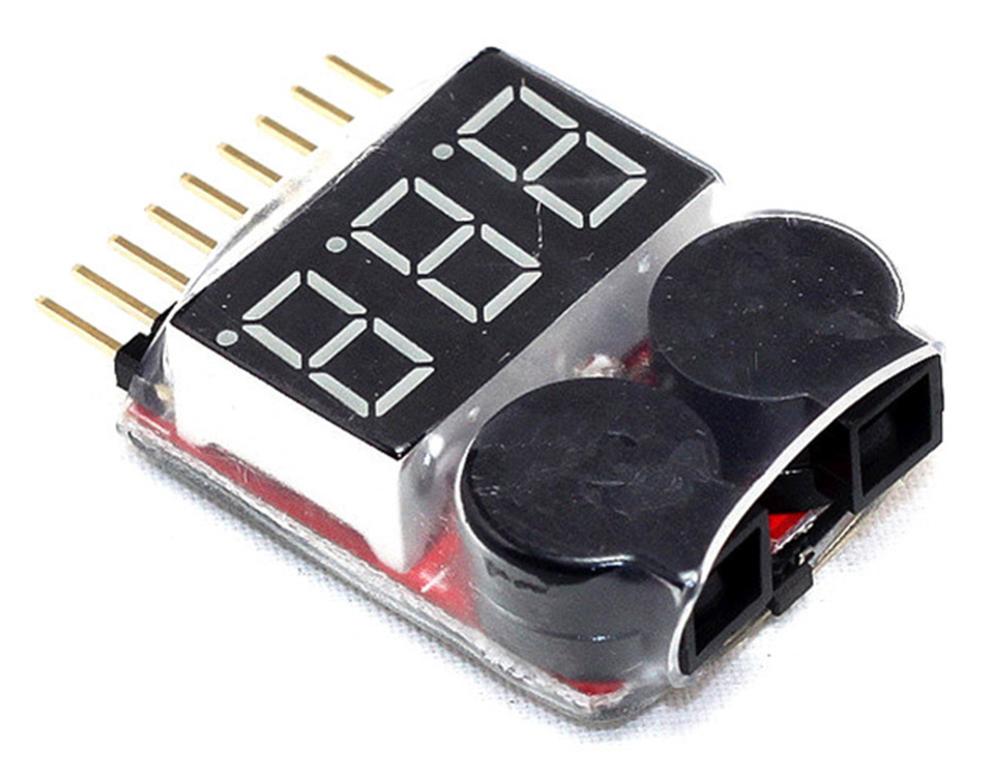 RC Buzzer 1-8S Lipo Alarm Warner Schutz Checker Voltage LED Buzzer Tester B0O1