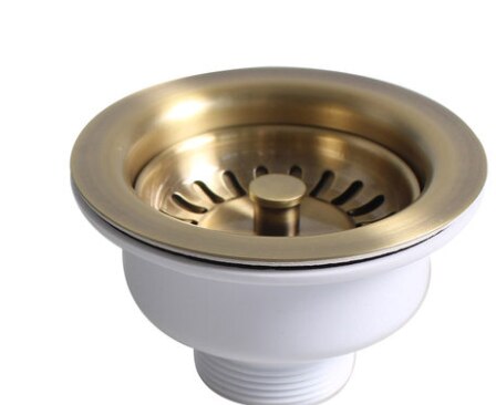 Sink drain bowl shape drainer Golden stainless ste... – Vicedeal
