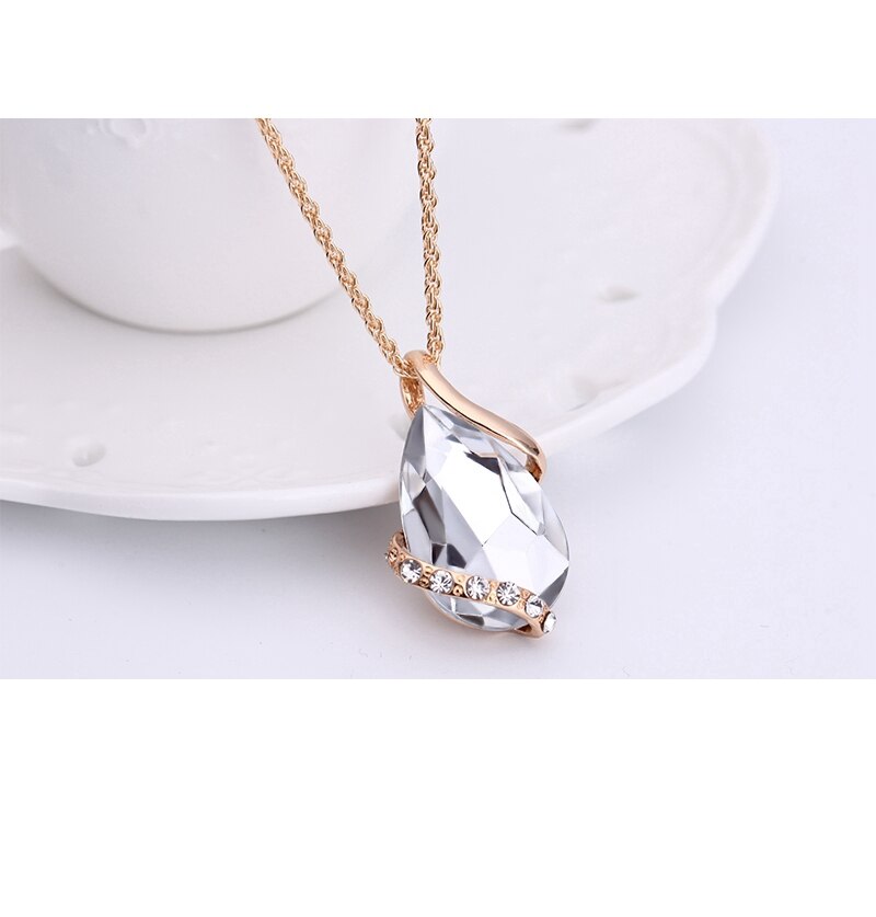 Yunkingdom Charms Wedding Necklaces&Earrings Geometric Crystal Rhinestones Jewelry Sets For Women