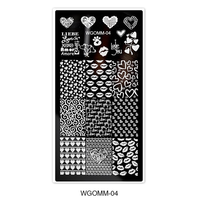 1pc Marmer Rook Mandala Nail Stempelen Platen Stempelen Lijn Bloem Nagels Nail Beelden Blad Manicure Nail Art Set: 4