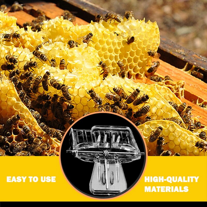 2Pcs Bee Queen Clip Plastic Beekeeping Queen Cage Catcher Beekeeper Tool Colorless Clips Plastic Bee Clip