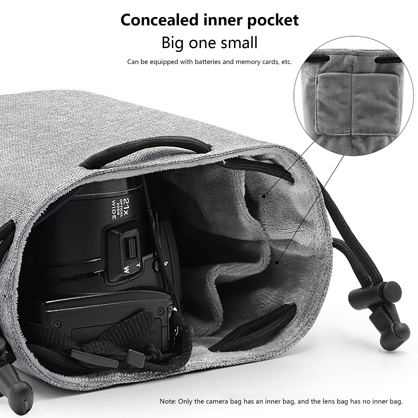 Sacoche de protection pour objectif d&#39;appareil photo, étui en Lycra pour appareils photo DSLR, Nikon, Canon, Sony, Olympus, Fuji