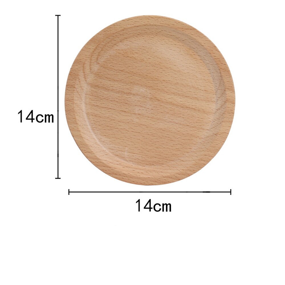 Ronde Plaat Snack Houten Taart Vruchten Schotel Kamer Dessert Dienblad Milieuvriendelijke Sushi Servies Party Voor Home Hotel School: 14cm