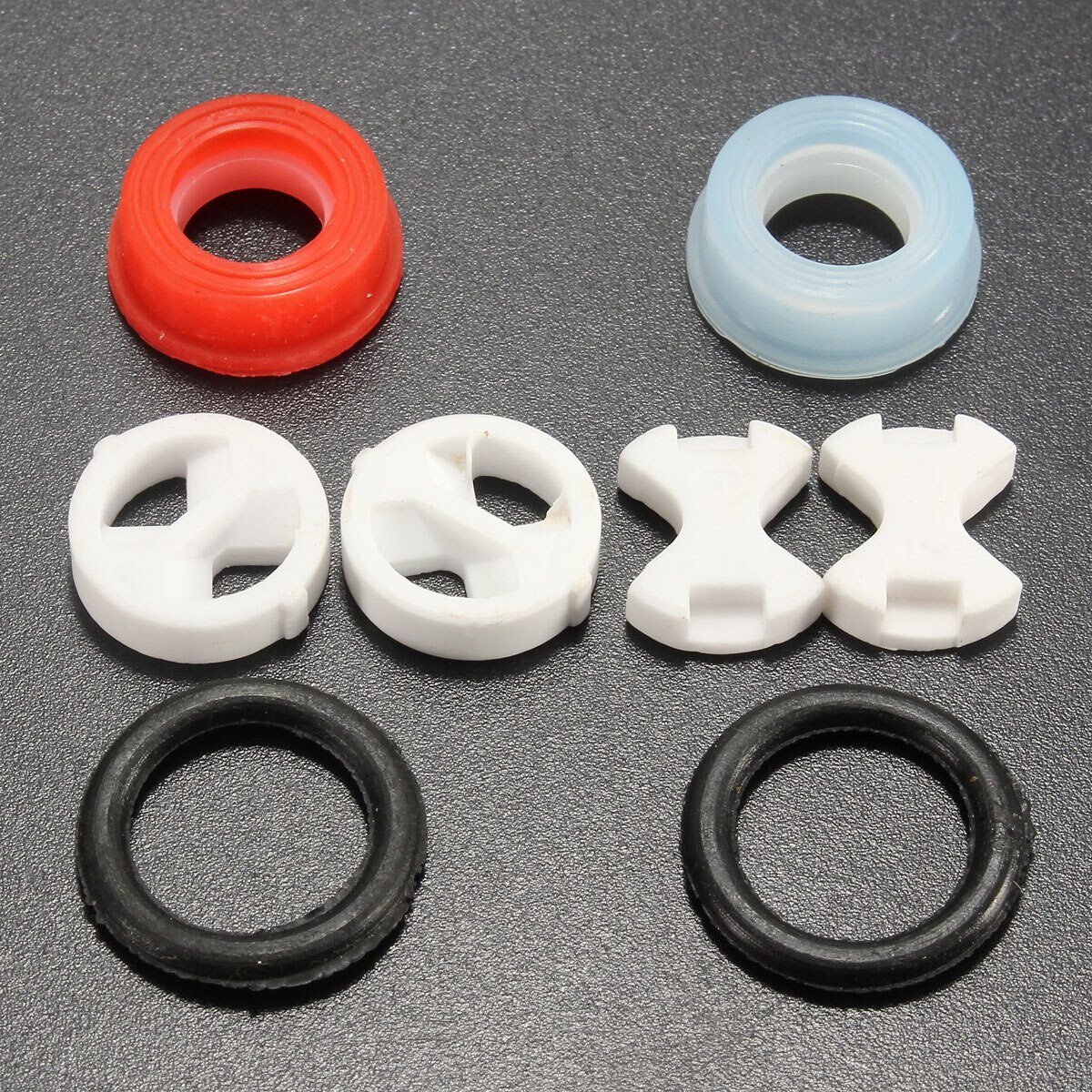 8Pcs Ceramic Disc Silicon Washer Insert Turn Replacement 1/2" For Valve Tap