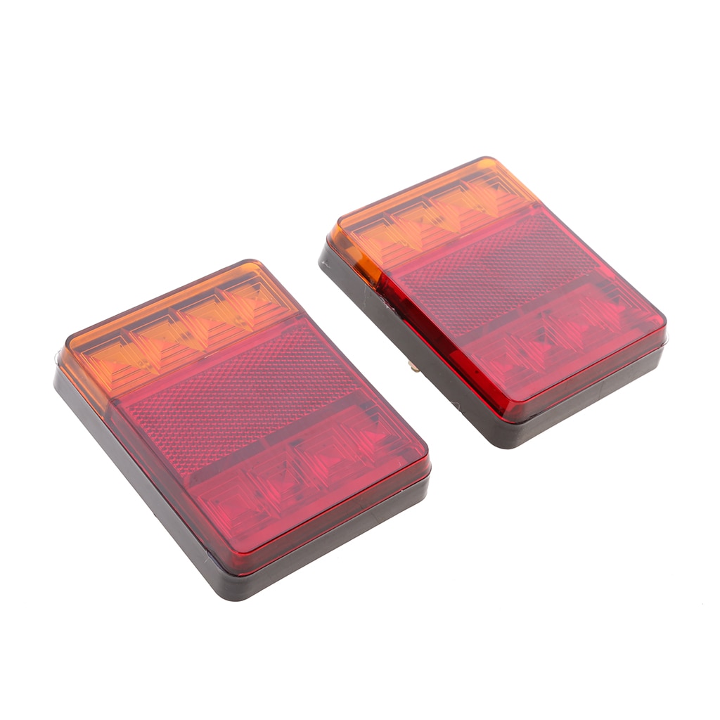 Luz Led de marcha atrás para camión, indicador de Parada, remolque, 12V, 8 Led, 2 uds.