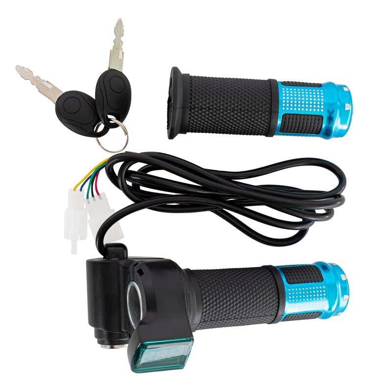 Universal gass for elsykkel med lcd display indikator gasshåndtak gass for 12v-96v vrid gass e motocycle
