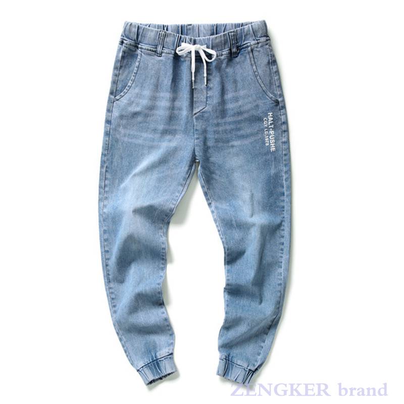 Spring plus size jeans herr elastiska fötter byxor lösa herr byxor oversized jeans herr byxor jeans herr 7xl 6xl 5xl