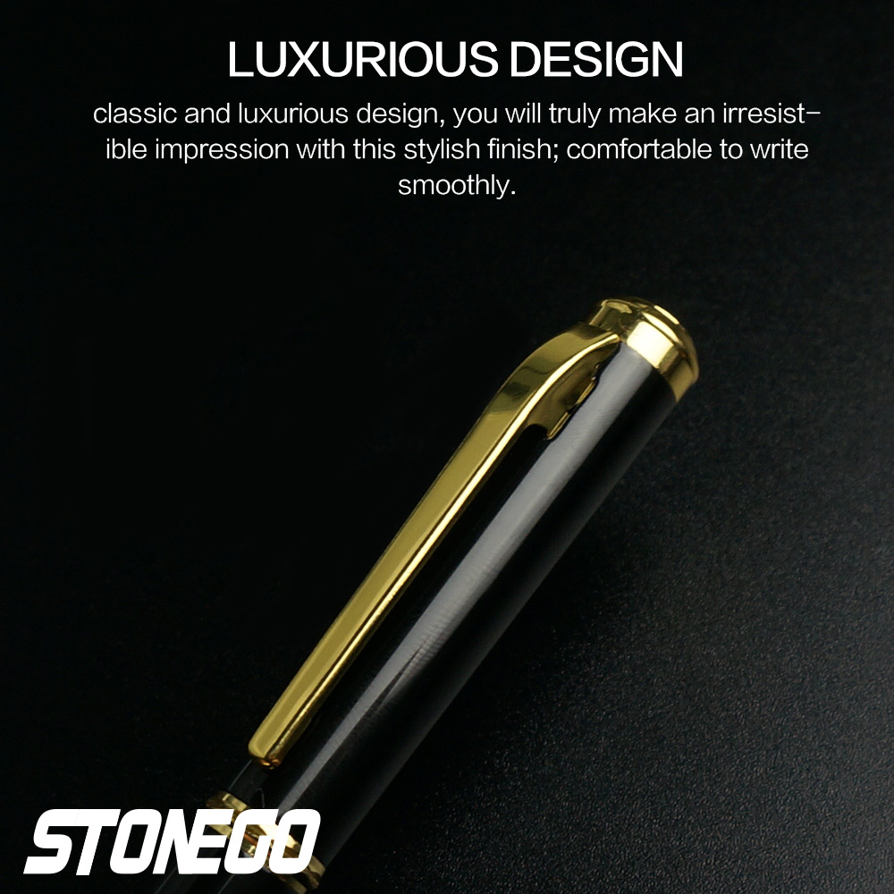 STONEGO Metal Fountain Pen, Metal Ink Pens with Ink Refill Converter Sleek Lacquer Housing Calligraphy Pens