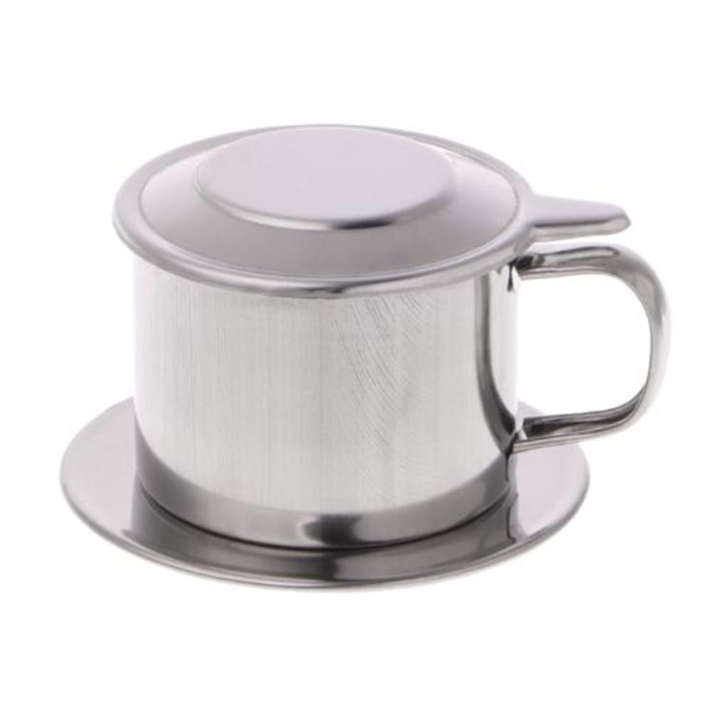 Vietnamese roestvrijstalen koffiefilterbeker, druppelmaker en infuser met handvat voor koffiepotten