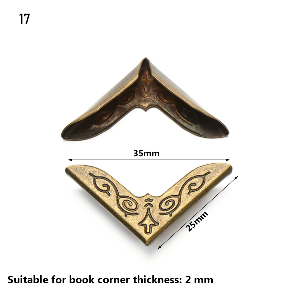 Esquinas de hierro de Metal Retro, Protector de esquina de libro, álbumes de fotos, cubierta de decoración de menú, manualidades DIY, accesorios de álbum de recortes, 4 piezas: Rojo