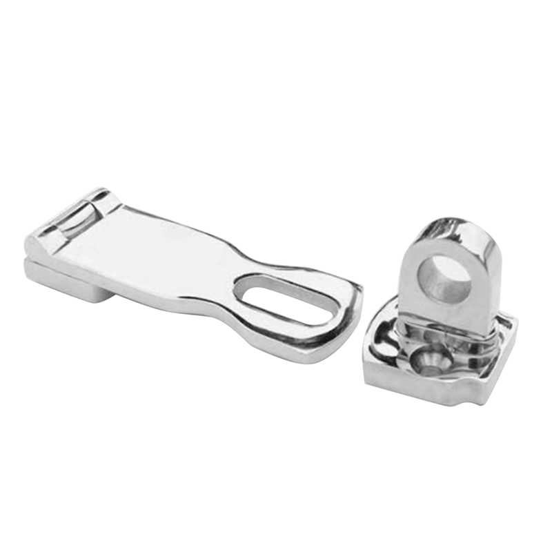 Stainless Steel Heavy-Duty Door Hook with Rotating Padlock Hole Bracket Stainless Steel Buckle Casting